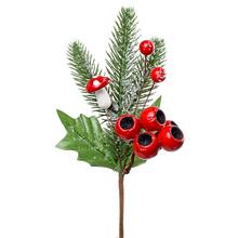 Umelé kvety s bobuľami a ihličím, zápich čučoriedky a šípky.