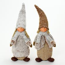 Vianočné dekorácie chlapec a dievča z textilu, 33 cm.