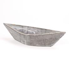 Drevená loďka šedá s plastovou vložkou.