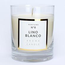 Aromatická sviečka Lino Blanco v sklenenom obale.