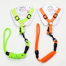 Vodítko pre psa s postrojom 3ASS v zeleno-oranžovej farbe.