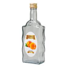Sklenená fľaša s marhuľovicou 500ml.