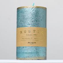 RUSTIC PATINA sviečka v tyrkysovej farbe