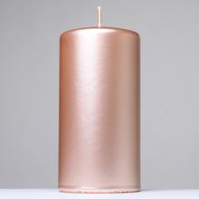 Ružovo zlatá sviečka OPAL VAL.7x14