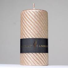 Ružovo zlatá sviečka s glitrom