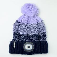 Čiapka tm.modrá/fialová s LED svetlom