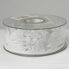 Biela vianočná stuha z filcu s motívom.