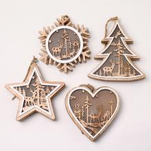Drevené vianočné dekorácie so svetlom, 4 rôzne tvary.