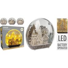 Vianočná dekorácia LED domček 22 cm z dreva.