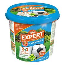 Hnojivo pevnácenaEXPERT 2v1 s vápencom v modrom vedre.
