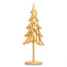 Zlatý vianočný stromček z poly materiálu.