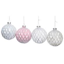 Sada sklenených vianočných gulí v mixe farieb.