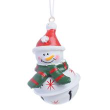 Závesná rolnička snehuliak biela