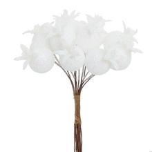 Biele glitrové šípky vianočné, 12 kusov.