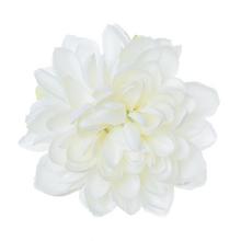Biela umelá hlava dahlie s priemerom 11 cm.