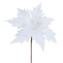 Umelá biela ruža zamatová 30 cm.