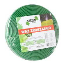 Zelená hadica na vodu dĺžky 15 metrov.