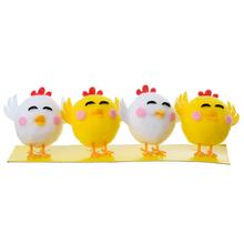 Kuriatka mix žlté a biele z filcu, sada 4 kusy, 6 cm.