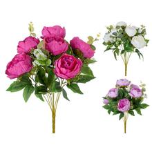 Kytica pivoniek s drobnými kvetmi a zeleňou, 45 cm.