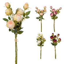 Kytica sušených ruží s piatimi kvetmi, 28 cm.