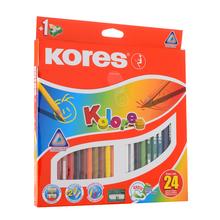 Sada 24 trojhranných pasteliek Kolores so strúhadlom.