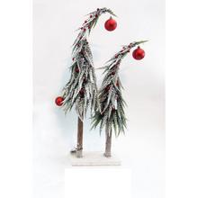 Vianočné stromčeky na podstavci s guľkami, výška 60 cm.