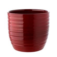 Červený keramický obal Bergamo s hladkým povrchom.