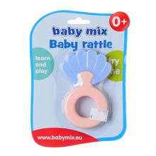 Hryzátko s hrkálkou BAYO v tvare mušle.