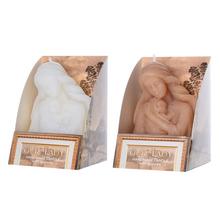 Ručne vyrobená sviečka Panny Márie v darčekovej krabičke.