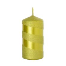 Vianočná sviečka s glitrom v olivovej farbe.