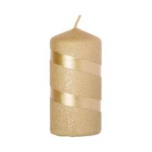 Vianočná sviečka s glitrom v zlatej farbe.