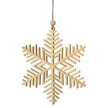 Zlatá vianočná vločka na zavesenie.