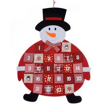 Adventný kalendár snehuliak z polyesteru.