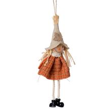 Závesný strašiak z polyesteru v oranžovej farbe.