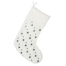 Biela Mikulášska ponožka so vzorom hviezd
