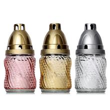 Farebné sklo náhrobného kahanca v troch farbách.