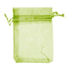 Zelené organzové vrecko 9x12 cm