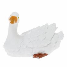 Biela keramická kačka s detailným perím.