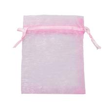 Ružové organzové vrecko 9x12 cm