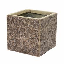 Hnedý štvorcový obal na kvetináče EDEN.