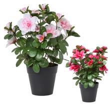 Umelé kvety azalky v črepníku mix.