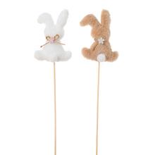 Zápich zajac mix biely a béžový, 30 cm