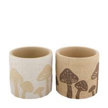 Cementové kvetináče s motívom húb, set 2 kusy.