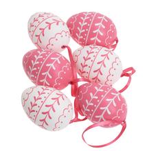 Sada plastových vajíčok v ružovej a bielej farbe, 6 kusov.