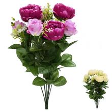 Kytica umelých kvetov pivónie a ruže v mixe farieb.