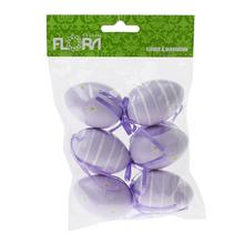 Farebné plastové vajíčka v balení po 6 kusoch.