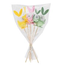 Zápich zajac plastový mix farieb, 6 kusov.