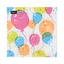 Vzorované servítky s balónmi v rôznych farbách.