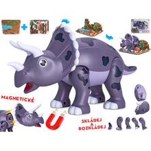 Dinosaurus Triceratops s magnetickými doplnkami.