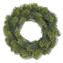 Zelený vianočný veniec s čečinou, priemer 40 cm.